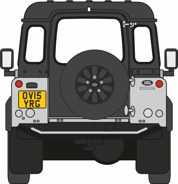 76LRFD009AU Oxford Diecast Land Rover Defender 1:76 Scale Corris Grey Rear