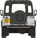 76LRFD009AU Oxford Diecast Land Rover Defender 1:76 Scale Corris Grey Rear