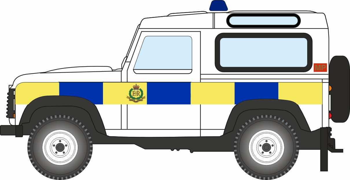 Oxford Diecast Land Rover Defender 90 Royal Military Police 1:76 Scale