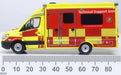 Oxford Diecast Bedfordshire Fire & Rescue Service Mercedes Support -1:76 scale measurements