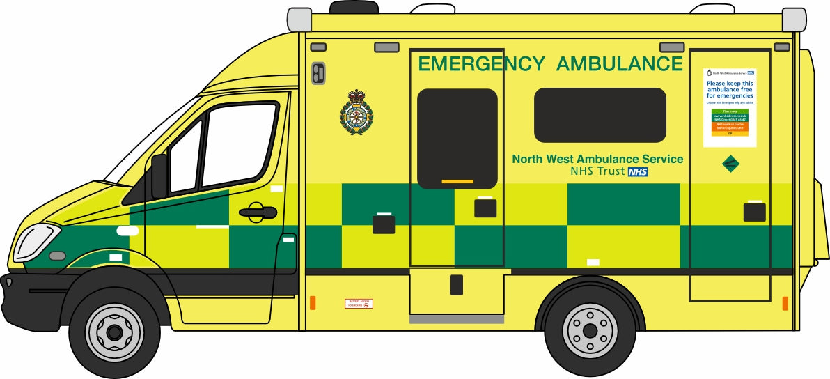 Oxford Diecast Mercedes Ambulance North West Ambulance Service 1:76 Scale