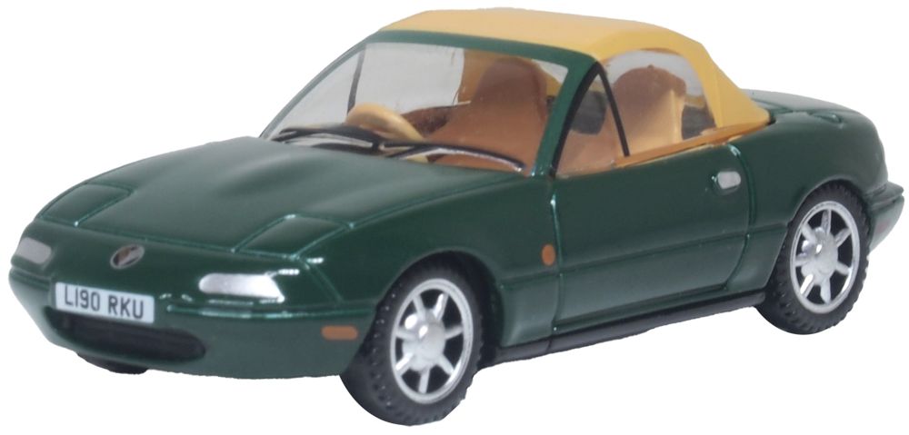 Oxford Diecast Mazda MX5 MK1 (Soft Top) British Racing Green 1:76