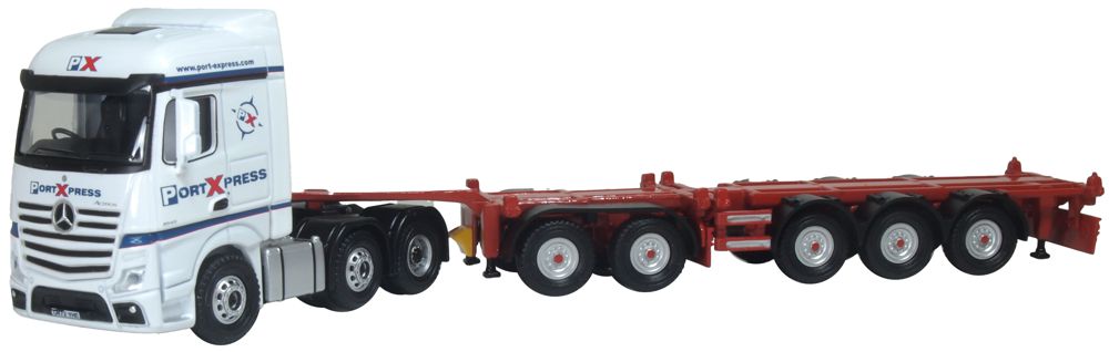 Oxford Diecast Mercedes Actros SSC D-tec Combitrailer Port Express 1:76