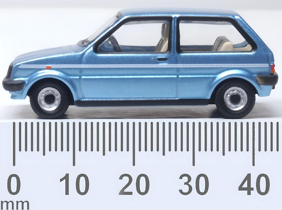 Oxford Diecast Austin Mini Metro Denim Blue Metallic -1:76 scale 76MET002 measurements