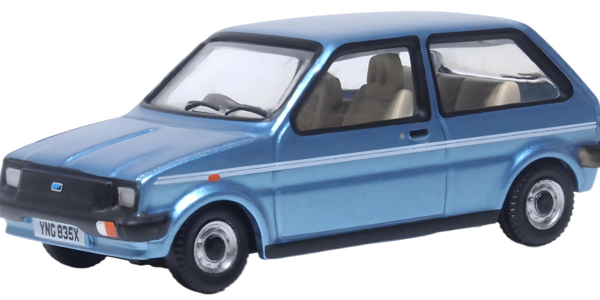 OXFORD DIECAST 1:76 Scale Austin Mini Metro Denim Blue Metallic