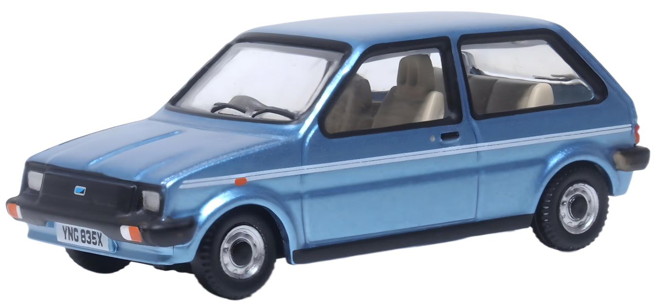 OXFORD DIECAST 1:76 Scale Austin Mini Metro Denim Blue Metallic