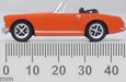 Oxford Diecast MG Midget MkIII Blaze Orange at 1:76 scale. Measurements