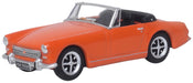 Oxford Diecast MG Midget MkIII Blaze Orange at 1:76 scale.