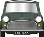 Oxford Diecast Almond Green/Old English White Austin Mini - 1:76 Scale 76MN003 Front