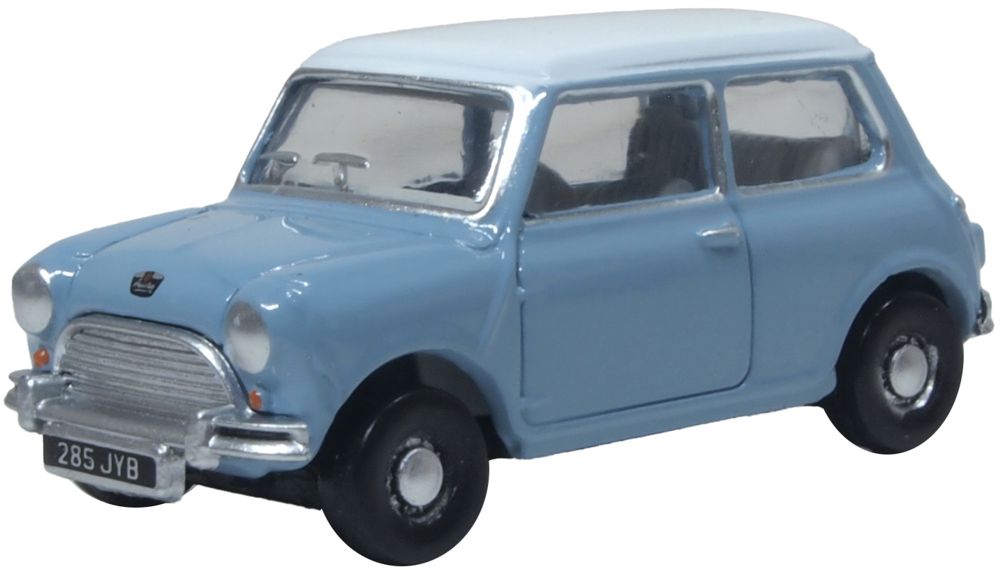 Oxford Diecast Austin Mini Speedwell Blue 1:76 Scale