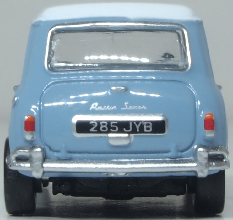 Oxford Diecast Austin Mini Speedwell Blue 1:76 Scale