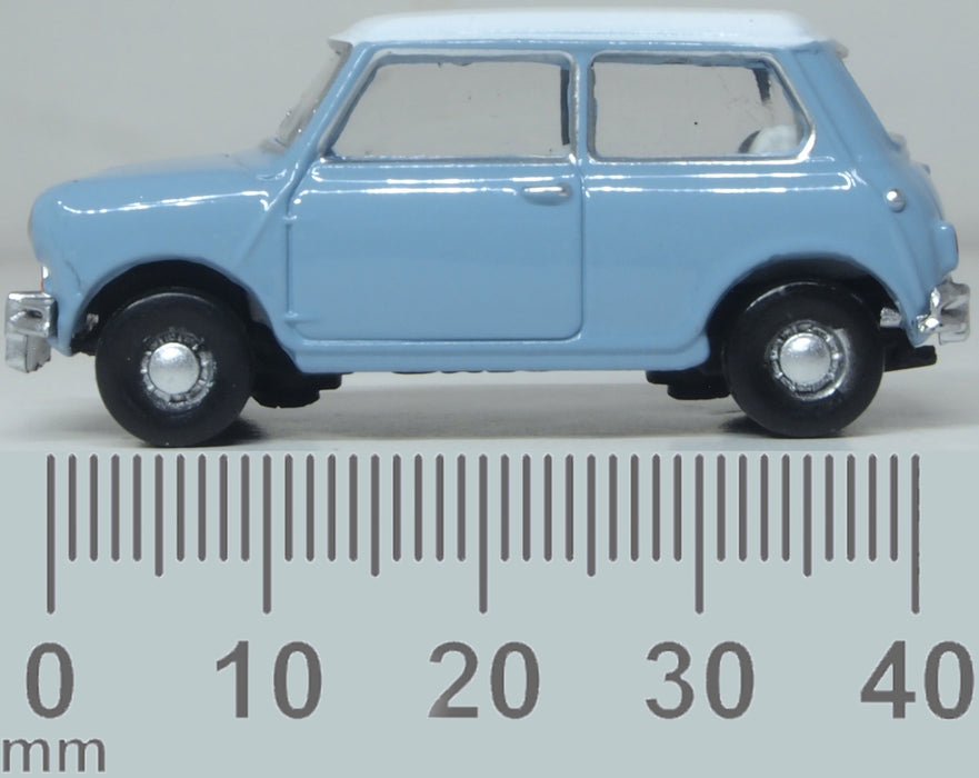Oxford Diecast Austin Mini Speedwell Blue 1:76 Scale