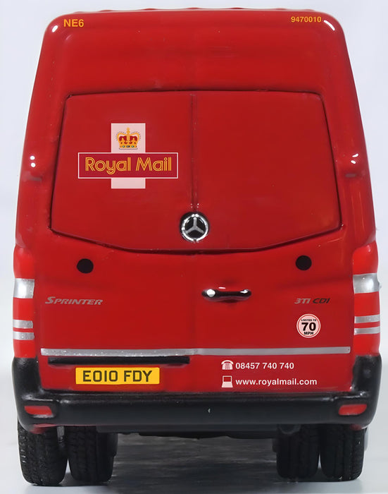 Oxford Diecast 1:76 Scale Mercedes Sprinter Van Royal Mail Rear