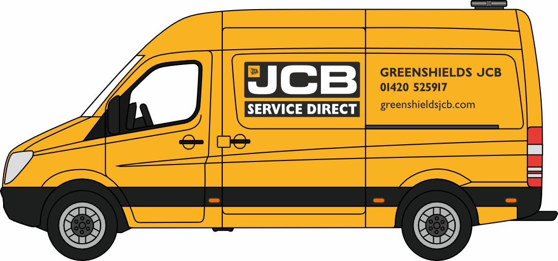 Oxford Diecast Mercedes Sprinter Van Greenshields JCB 1:76 Scale