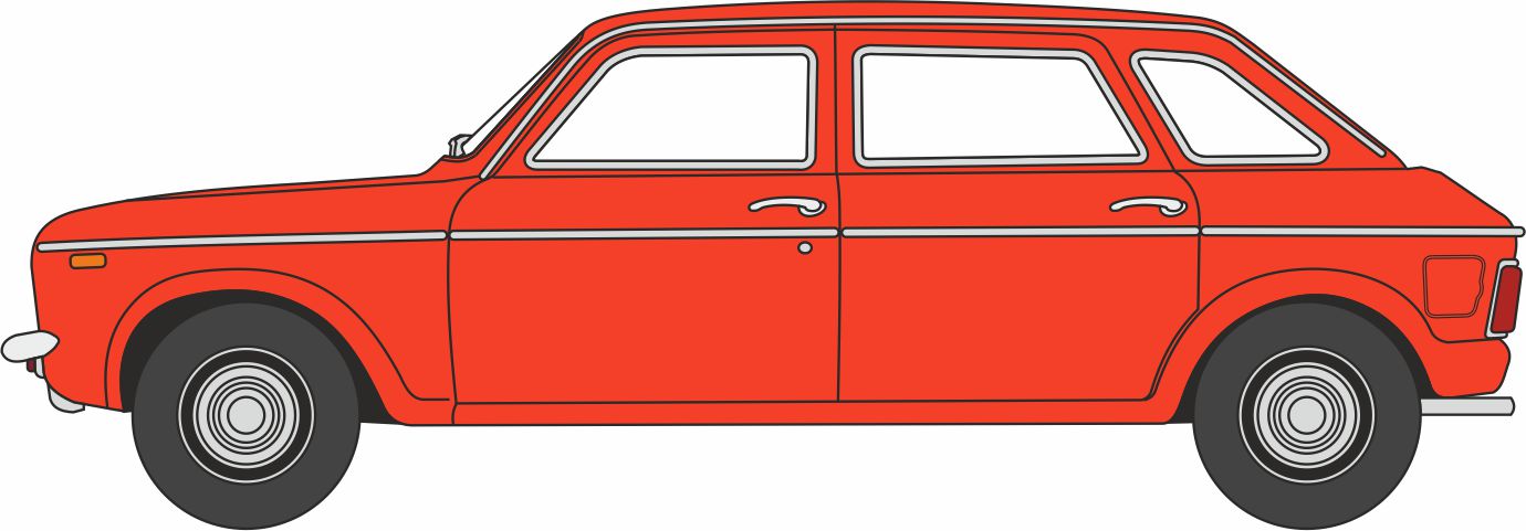 Oxford Diecast Austin Maxi Flame Red (Fawlty Towers) 1:76 Scale