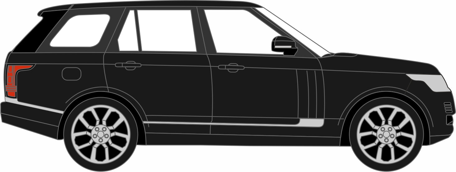 Oxford Diecast Santorini Black Prince William Range Rover Vogue 1:76 Scale Right