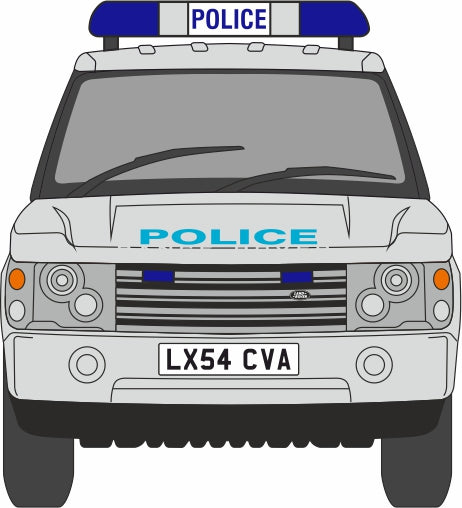 Oxford Diecast Metropolitan Police Range Rover 3rd Generation 76RR3004 1:76 Scale Front