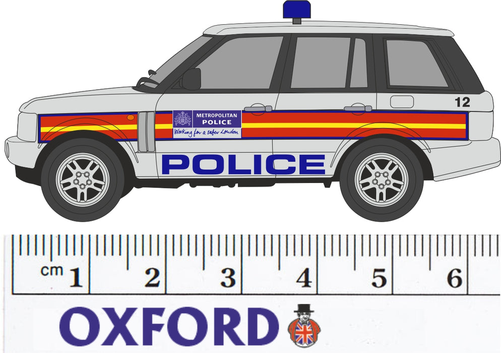 Oxford Diecast Metropolitan Police Range Rover 3rd Generation 76RR3004 1:76 Scale Measurements