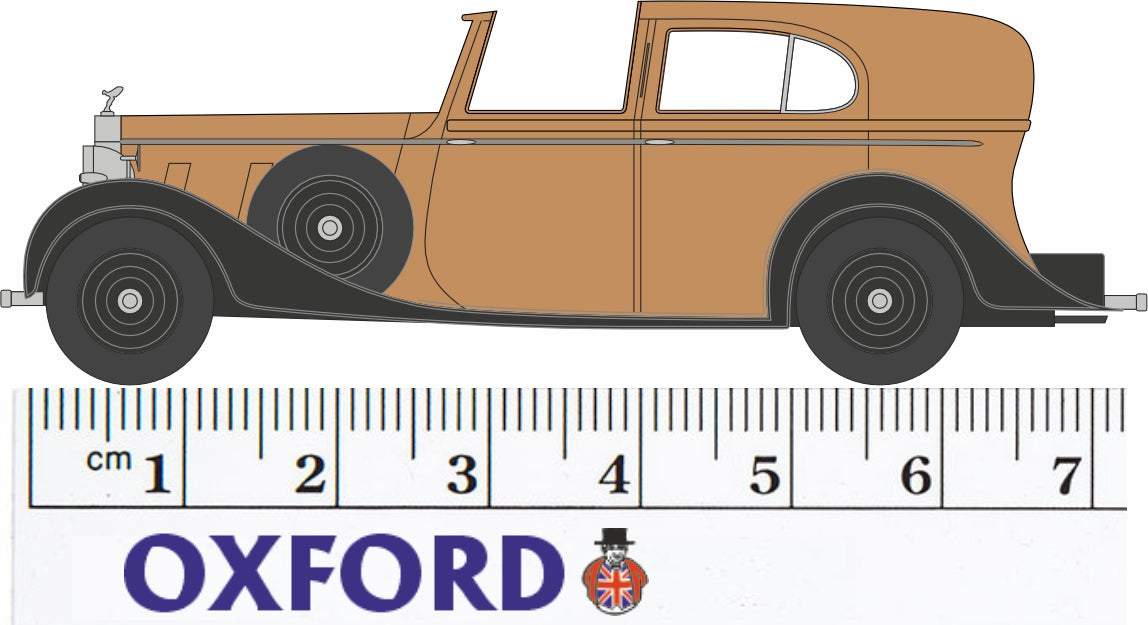 Oxford Diecast 1:76 Scale OO Rolls Royce Phantom III Fawn/black 76RRP3002 Measurements