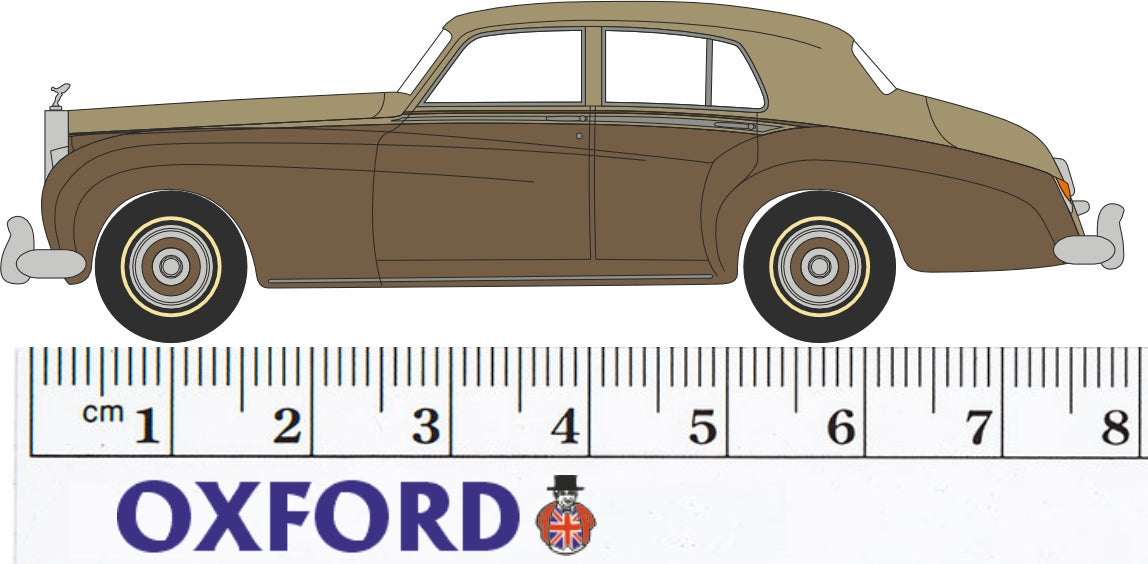 Oxford Diecast 1:76 Scale OO Rolls Royce Phantom V Burgundy/silver Sand 76RRP5002 Measurements