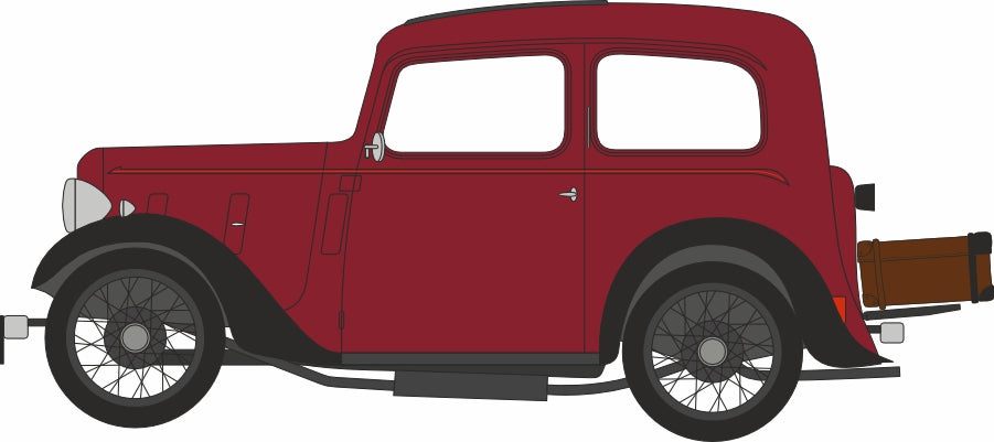 Oxford Diecast Austin Ruby Maroon 1:76 Scale