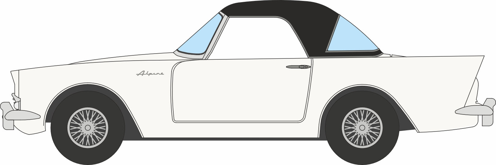 Oxford Diecast Sunbeam Alpine Series 2 Hard Top Old English White 1:76 Scale