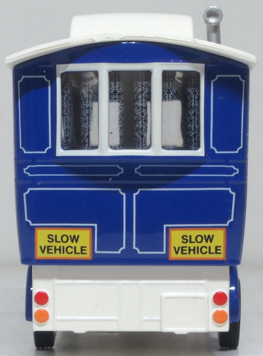 Oxford Diecast Showmans Caravan Blue/Cream 1:76