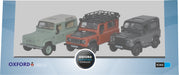 Oxford Diecast Land Rover Defender Heritage Set  - 1:76 Scale 76SET47 Set of three Pack