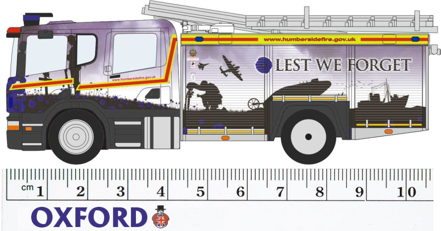 Oxford Diecast Humberside Fire And Rescue Pump Ladder (Remembrance Day)