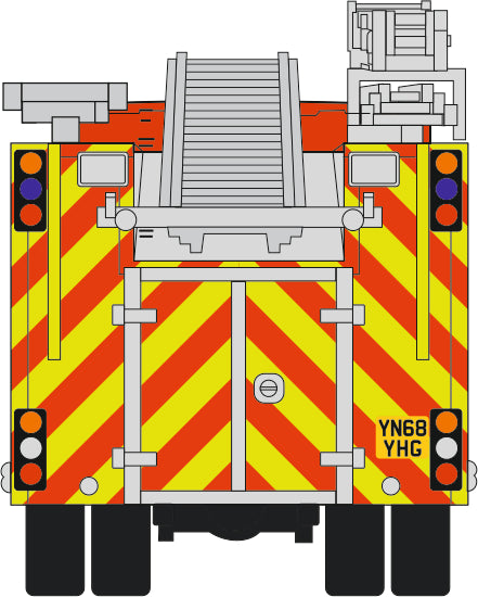 Oxford Diecast 76SFE011 Scania Pump Ladder Humberside Fiire & Rescue Rear
