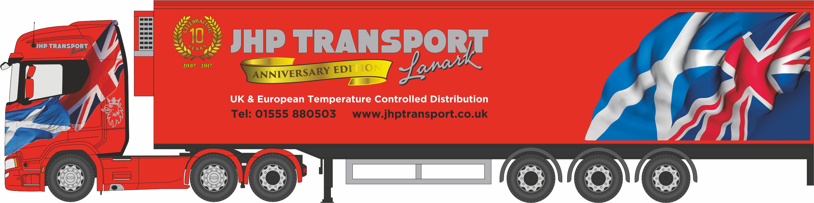 Oxford Diecast Scania New Generation (S) Fridge Trailer JHP Transport 1:76 Scale