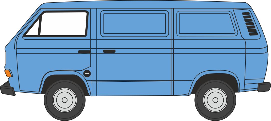 Oxford Diecast  VW T25 Van Medium Blue 1:76 Scale