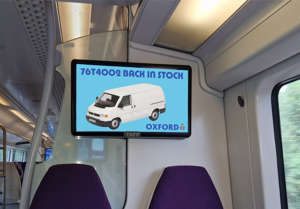 Oxford Diecast VW T4 Van Grey White 76T4002 1:76 Scale Train Advert
