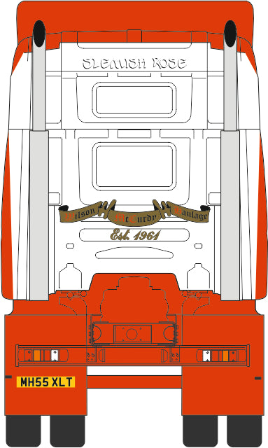 Oxford Diecast Scania T Cab Cylindrical Tanker Wilson Mccurdy 1:76 Cab Rear Print