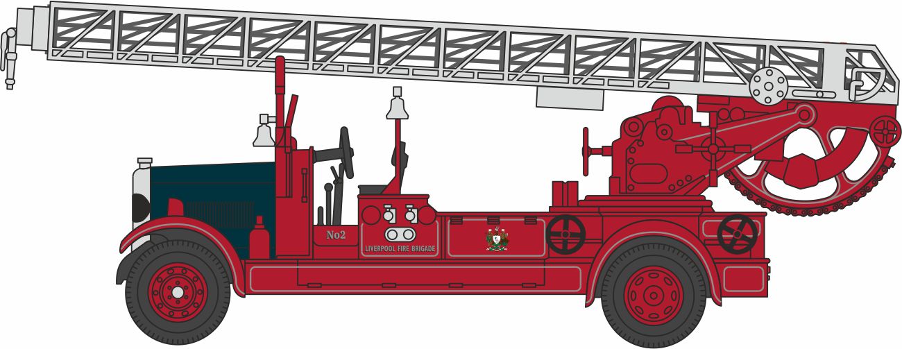 Oxford Diecast Leyland TLM Liverpool Fire Brigade 1:76