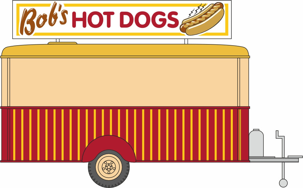 Oxford Diecast Bobs Hot Dogs Mobile Trailer - 1:76/1:87 Scale Rear