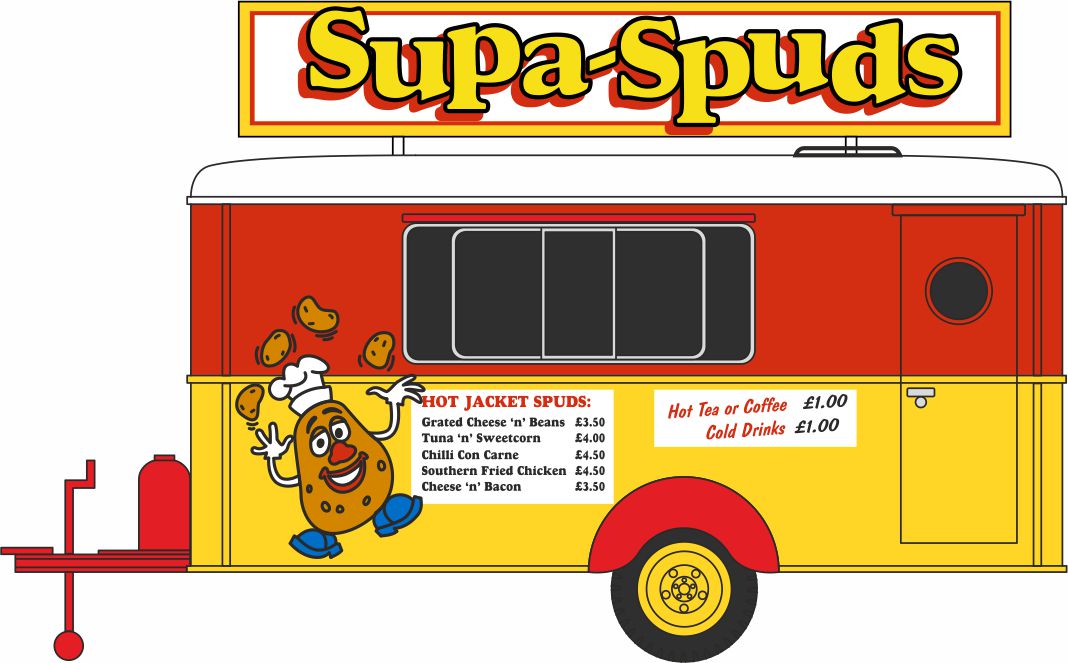 Oxford Diecast Mobile Trailer Supa Spuds 1:76 Scale