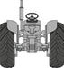 Oxford Diecast Matt Grey Fordson Tractor - 1:76 Scale 76TRAC004 Line Drawing Rear