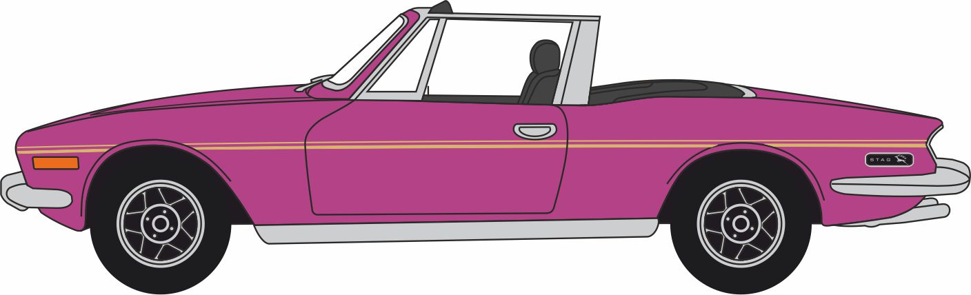 Oxford Diecast Triumph Stag Majenta 1:76