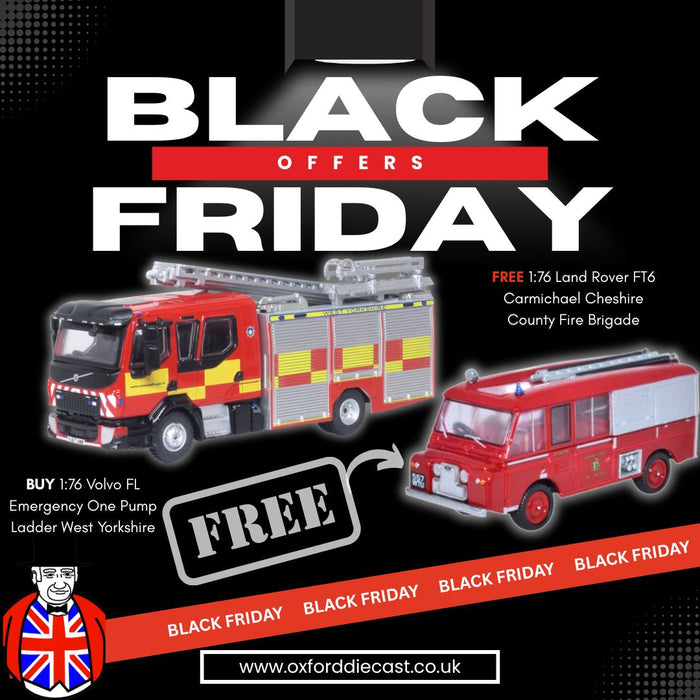 Oxford Diecast Volvo FL Emergency One Pump Ladder West Yorkshire Fire Engine