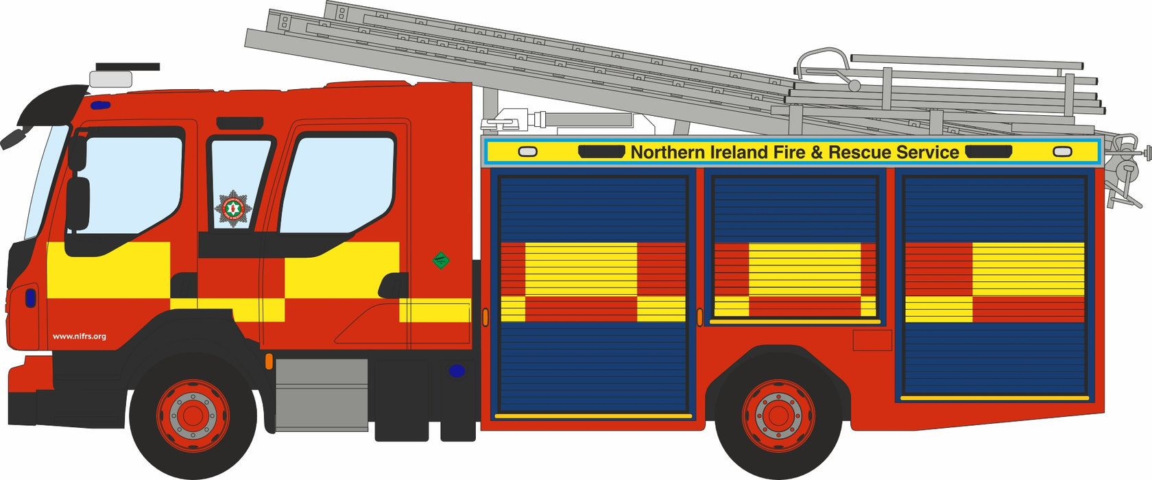 Oxford Diecast Volvo FL Emergency One Northern Ireland Fire & Rescue Service 1:76 Scale