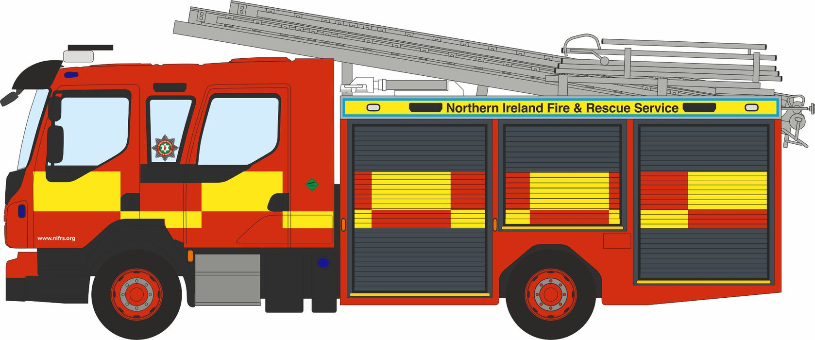 Oxford Diecast Volvo FL Emergency One Northern Ireland Fire & Rescue Service 1:76 Scale