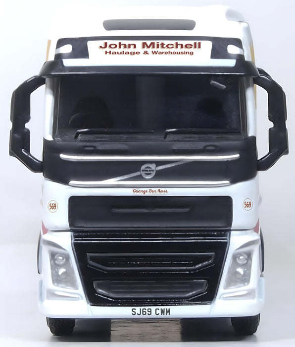 Oxford Diecast John Mitchell Volvo FH4 Cylindrical Tanker 1:76 Scale Front