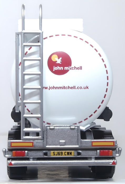 Oxford Diecast John Mitchell Volvo FH4 Cylindrical Tanker 1:76 Scale Rear