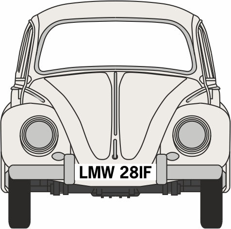 Oxford Diecast 1:76 Scale Volkswagen Beetle Lotus White 76VWB008 Front