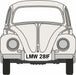 Oxford Diecast 1:76 Scale Volkswagen Beetle Lotus White 76VWB008 Front