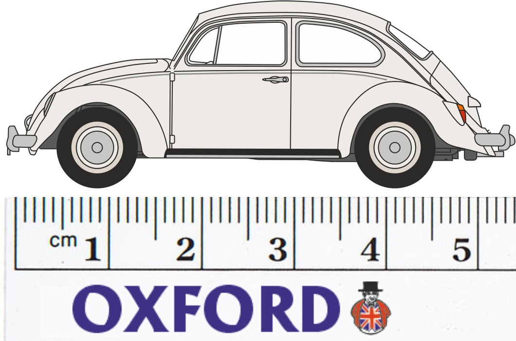 Oxford Diecast 1:76 Scale Volkswagen Beetle Lotus White 76VWB008 Measurements