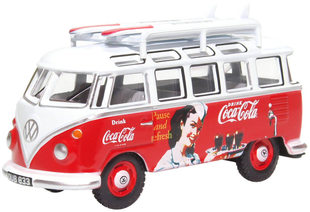 Oxford Diecast VW T1 Bus and Surfboards Coca Cola 76VWS008CC 1:76 Scale