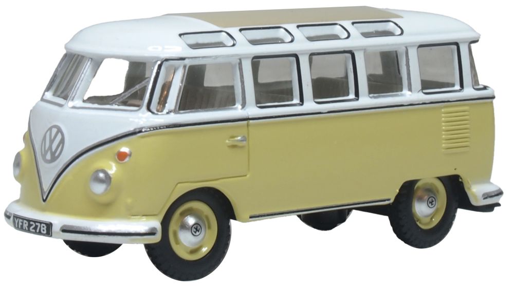OXFORD DIECAST 1:76 Scale VW T1 Samba Bus Yellow/White — Oxford