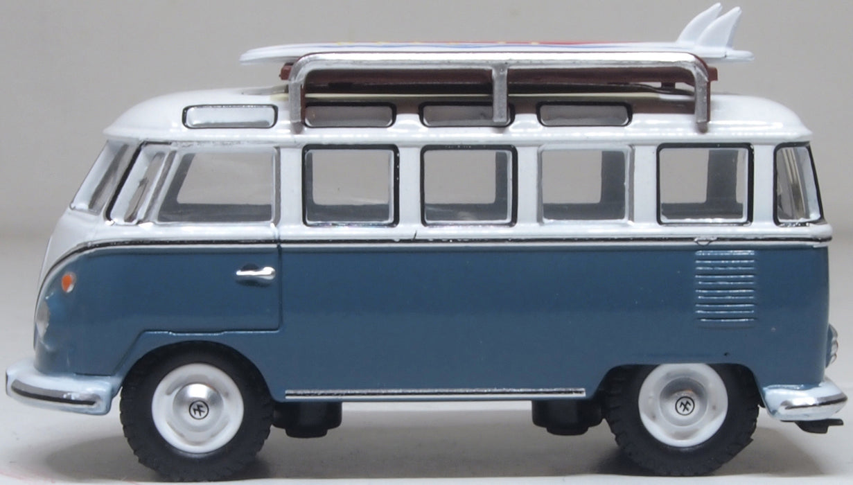 Oxford Diecast VW T1 Samba Bus/surfboards Gulf Blue/White 1:76